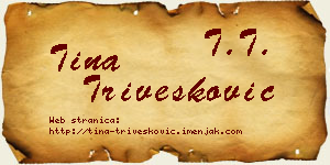 Tina Trivešković vizit kartica